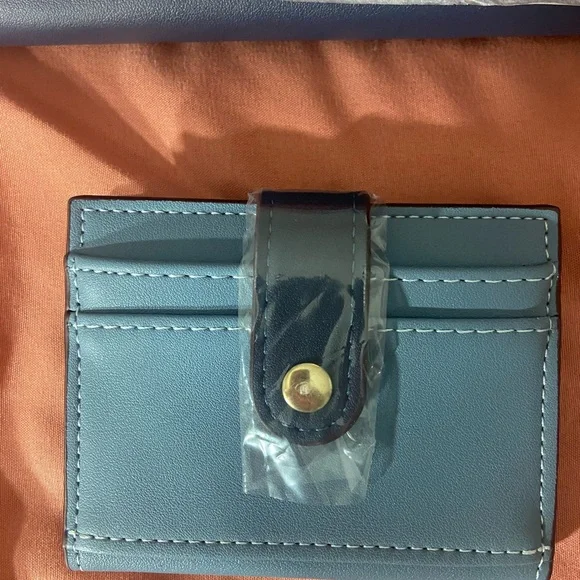 NWOT Nicole Lee Casual Walk Printed Kiss-lock Wallet & Card Holder-Pink and Blue - Picture 3 of 5